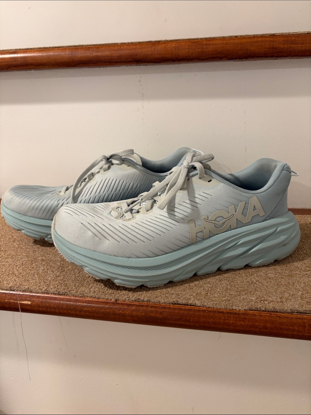 HOKA Women's Pale Blue Cushioned Running Sneakers